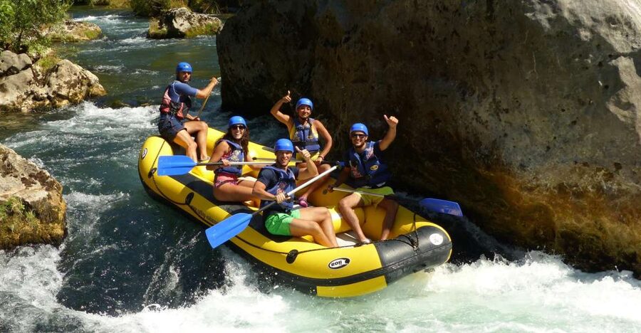 Cetina River: Rafting and Cliff Jumping Tour - Safety briefing and equipment at the river