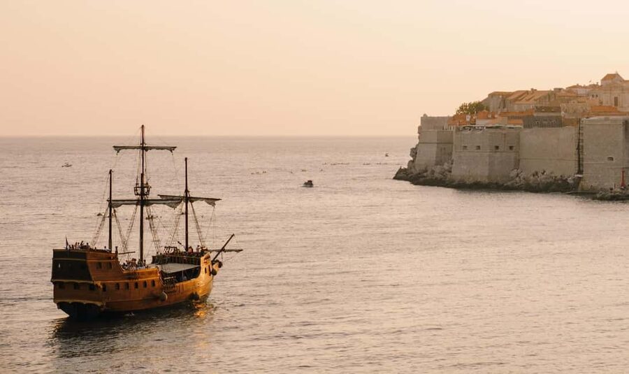 Dubrovnik: Galleon Sunset Cruise with a Live Guide & Drink - Dubrovnik’s walls from the water