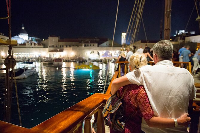 Dubrovnik Panoramic Night Cruise with Karaka - The illuminated bridge and the Ombla meeting point