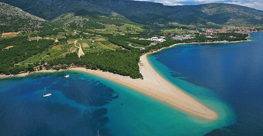 From Brač: Panoramic Flight over Brač, Hvar, Šolta, & Split - Hvar’s villages: Vrboska, Jelsa, and Starigrad