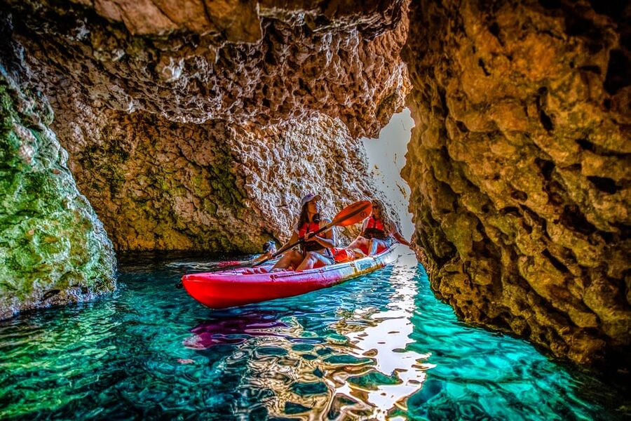 From Metajna/Novalja: Pag Bay Guided Sea Kayaking Tour - Sušac Beach, the first chance to swim