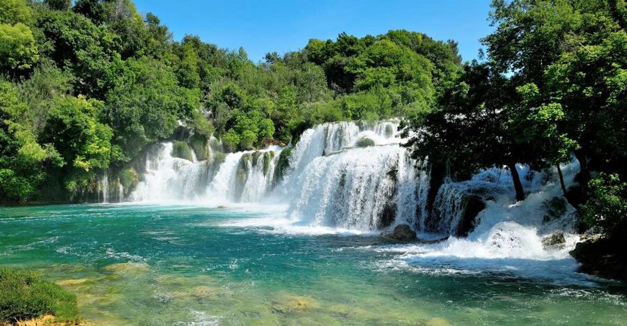 From Omiš: Krka Waterfalls and Trogir Small Group Tour - Skradin and the river boat