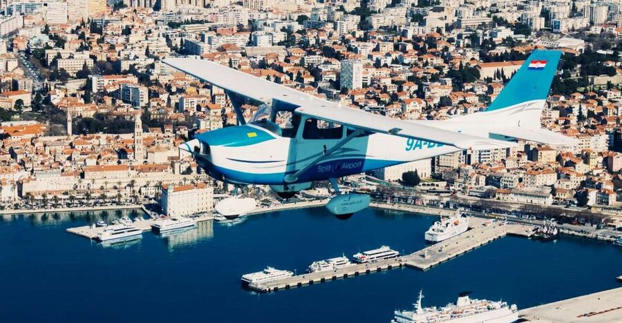 From Sinj: Panoramic Flight over Split - Crossing Klis Fortress toward Split