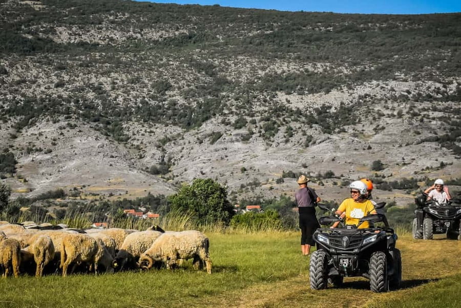 From Split: ATV Dinara Mountain Tour with Picnic - A riverside picnic with four local honeys