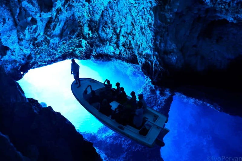 From Split: Blue Cave, Hvar, Mamma Mia, 5 Islands boat Tour - Vis military bunkers and limestone caves: short stops with real character