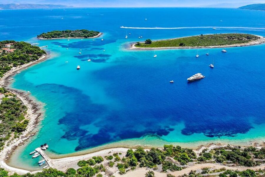 From Split: Blue Lagoon & 2 Islands half-day Private - The first quieter stop for swimming and snorkeling