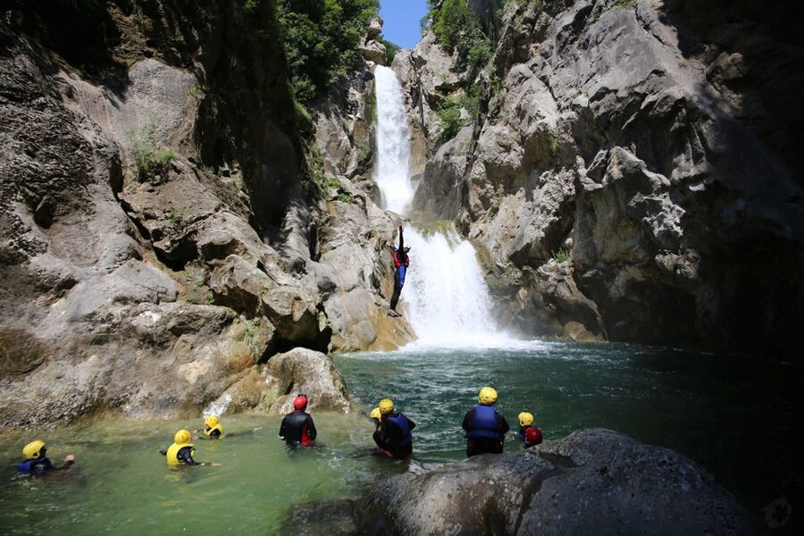 From Split: Canyoning on the Cetina River - Walking, Swimming, and Working Through Rapids