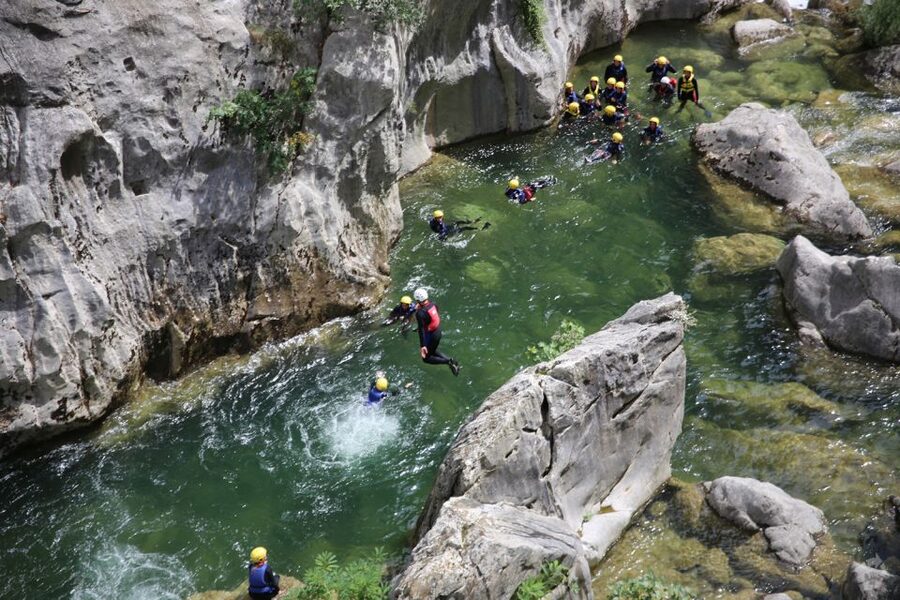 From Split: Canyoning on the Cetina River - Optional Jumps, Slides, and Personal Limits