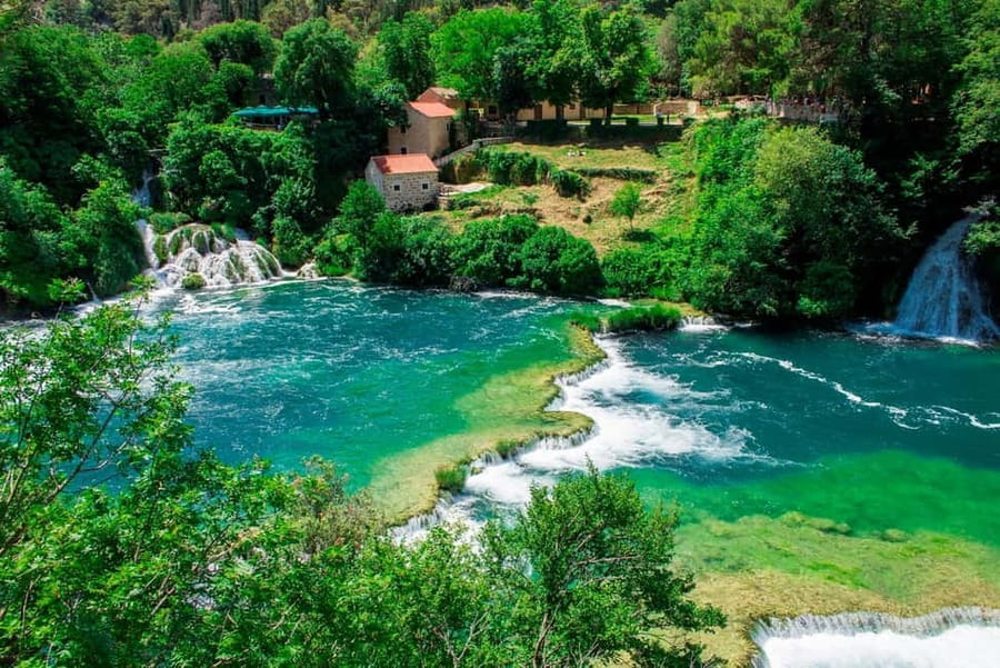 From Split: Krka Waterfalls Tour with Boat Ride & Swimming - One and a half hours in Skradin