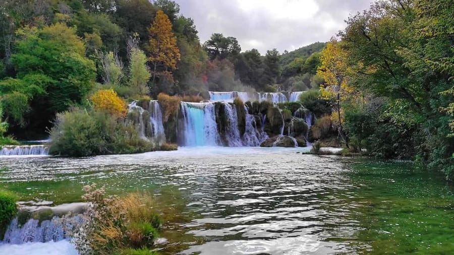 From Trogir, Seget & Okrug: Krka Waterfalls Culture Tour - The boat from Skradin to the waterfalls