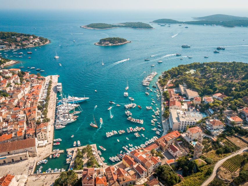 From Trogir/ Split: Hvar & Pakleni Islands Private Boat Tour - Leaving Split for a coffee in Milna
