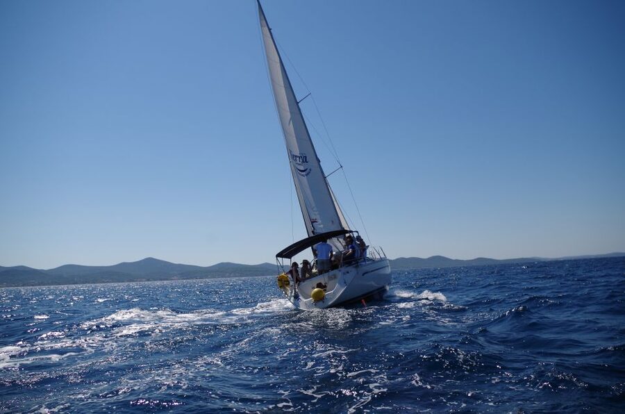 From Zadar: Private Half-Day Sailing Trip - Sailing toward Ugljan and the view of Galevac