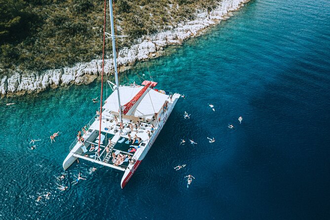 Full-Day Catamaran Cruise to Hvar & Pakleni Islands with Food and free Drinks - Šolta closes the swimming portion