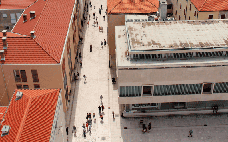 History Walking Group Tour in Old Center of Zadar - St. Anastasia’s Cathedral adds scale and ceremony