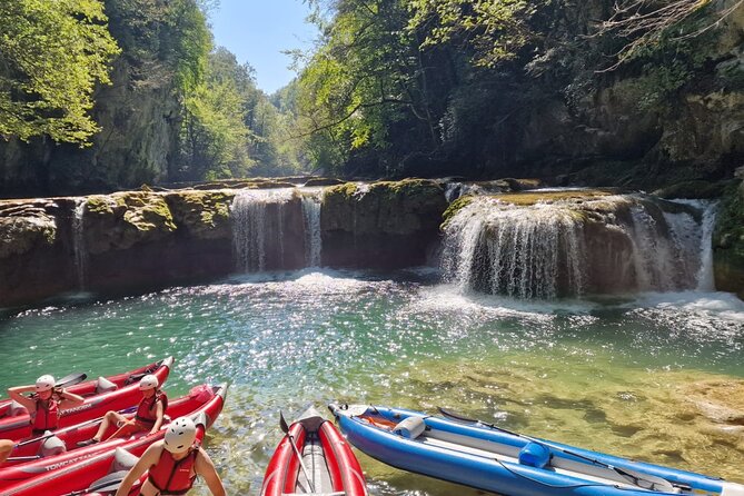 Kayaking in Mreznica Waterfalls near Slunj and Plitvice Lakes - The first waterfall and the optional rock jump