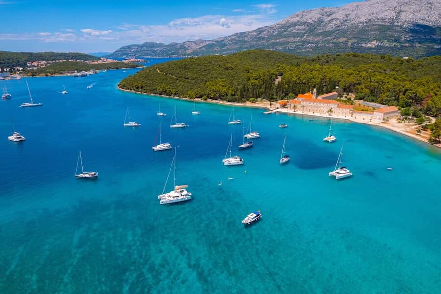 Korčula: Sail Away - tour with traditional craftmanship boat - Badija Island: monastery and a final chance to swim
