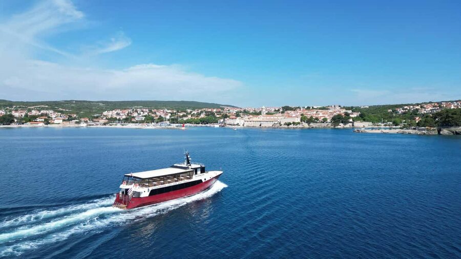 Krk:Rab & Pag Boat Trip with Swimming & City Tour with lunch - Krk’s coastline and the first hours at sea