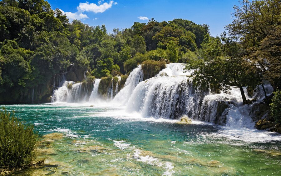 Krka National Park Waterfalls Group Tour from Split - Walking the boardwalk at Skradinski Buk