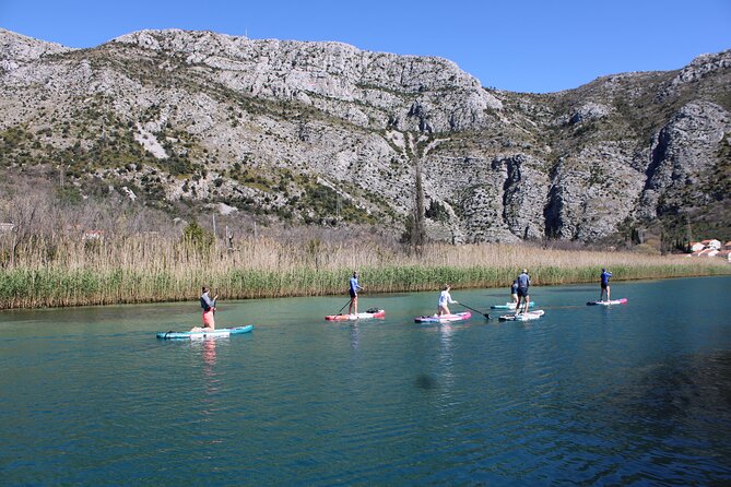 Ombla river Paddleboarding tour in Dubrovnik with snacks - Learning to paddle on calm water