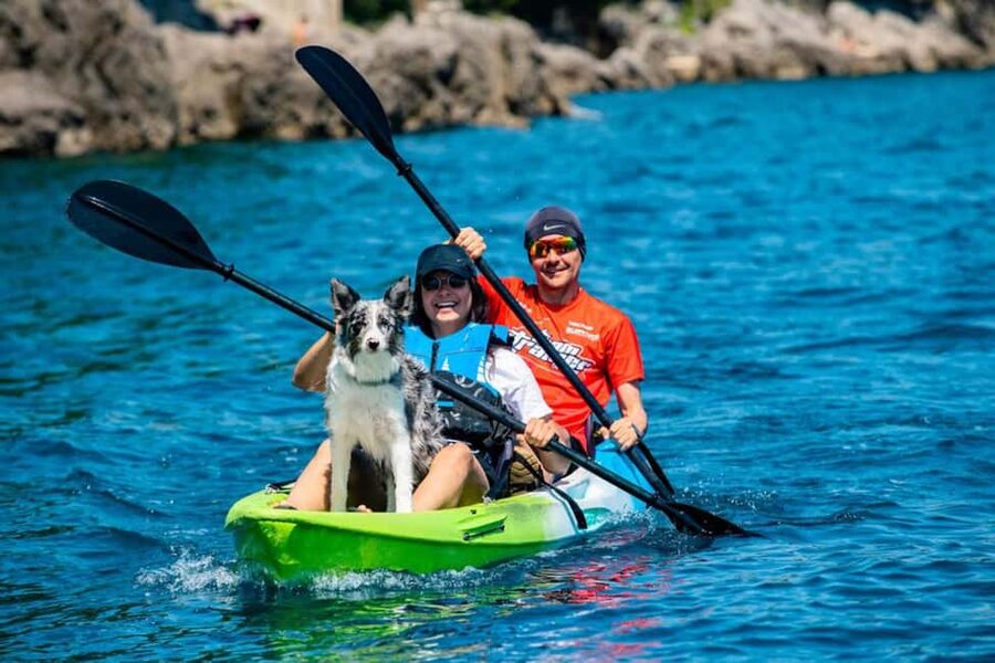 Opatija: Explore kayak adventure - Swimming and snorkeling along the coast