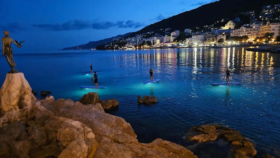 Opatija: Guided SUP Paddleboarding Adventure at Night - A Few Practical Drawbacks to Keep in Mind