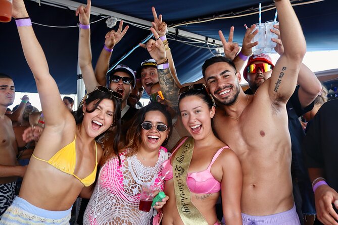 Out to Sea Split Boat Party w/ Blue Lagoon Swim, Dj & Afterparty - The top deck, live DJ, and party atmosphere