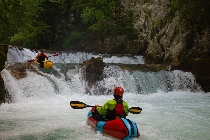 Packrafting Mreznica River - First waterfalls and the main river action