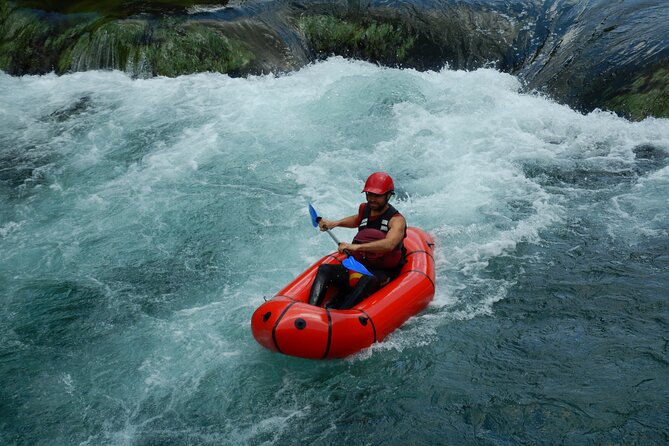 Packrafting Mreznica River - Starting on calm water before the rapids