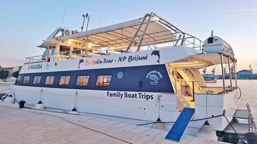 Pula: Dolphin Sunset Cruise to Brijuni with Dinner & Drinks - Searching for dolphins near Brijuni National Park