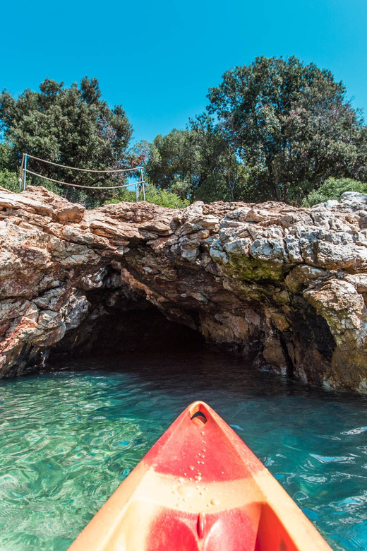Pula: Kayak Adventure with Cave & Island Snorkeling - Verudela Canyon and its narrow passage