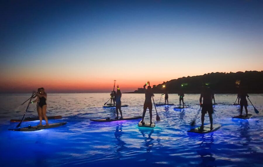Pula: Night LED Stand-Up Paddle Board Tour - Paddling around the island and inside the bay
