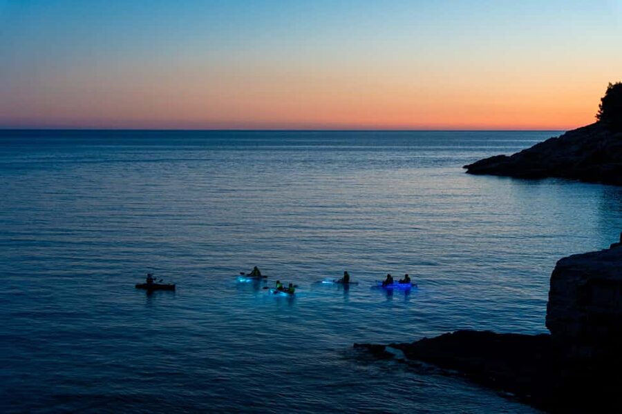 Pula:Sunset Kayak tour with glowing transparent kayak - The canyon and its unusual wildlife story