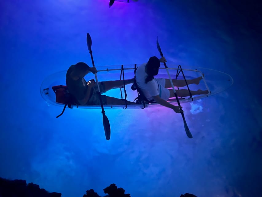 Pula: Sunset/Night Illuminated Transparent Kayak Tour - Returning beneath the stars