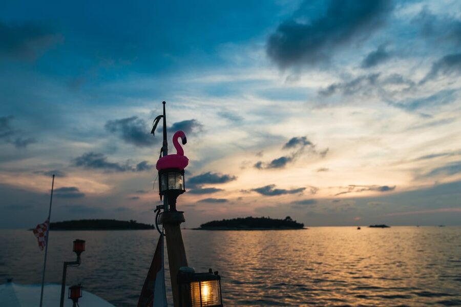 Rovinj: Sunset Cruise with Swim Stop, Drinks, and Fruits - Swimming and jumping in the Adriatic