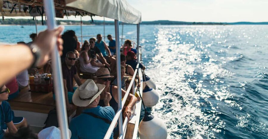 Rovinj: Sunset Cruise with Swim Stop, Drinks, and Fruits - The Stupica boat and the mood on board