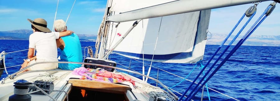 Split: Half Day Sailing Tour with Swim Stop, Snacks and Wine - Leaving Split behind on a 33-foot sailboat