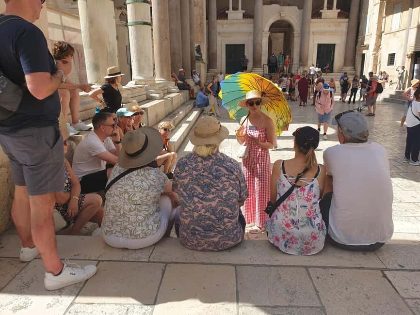 Split: History and Heritage Walking Tour - Reading Roman remains among modern shops