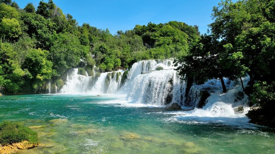 Split: Krka National Park Day Trip with Boat Ride & Swimming - What the park is like in high season