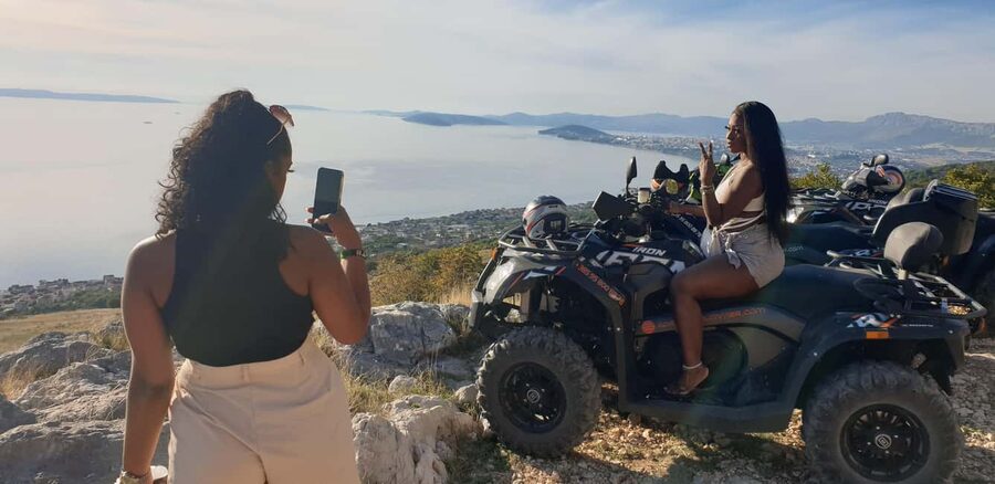 Split: Quad Bike Tour with Sea, Mountain and River Views - Climbing Podstrana Mountain for the sea views
