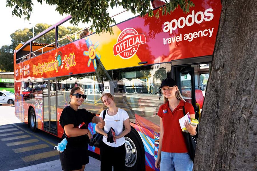 Split: Red Line Panoramic Tour with Sightseeing Bus - Finding the red bus near Split’s center