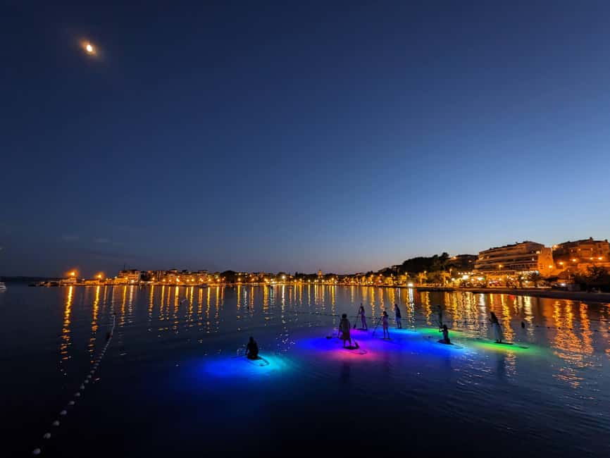 Split: Transparent SUP night Glow tour - Into the river, with the riverbed below