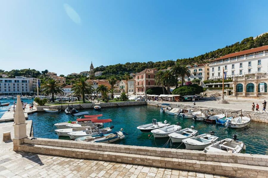 Split/Trogir: Blue Cave, Mamma Mia, Hvar and 5 Island Tour - Entering the Blue Cave on Biševo
