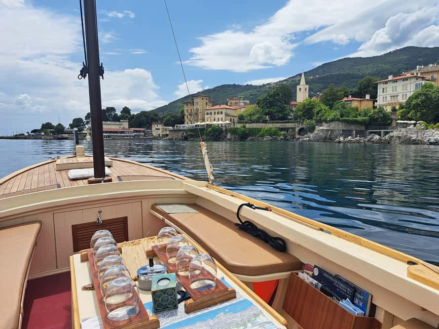 Sunset or Swim Ride Opatija on Madonnina Boat Tour - A glass of Malvazija sets the tone