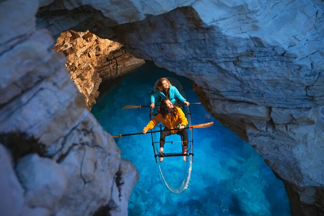 Transparent Kayak Night Glow Experience from Pula - Looking below the kayak for Adriatic life