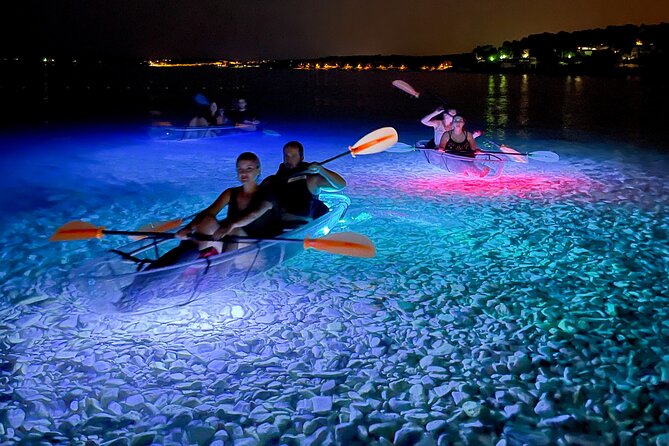 Transparent Kayak Night Glow Experience from Pula - Paddling from sunset into the night