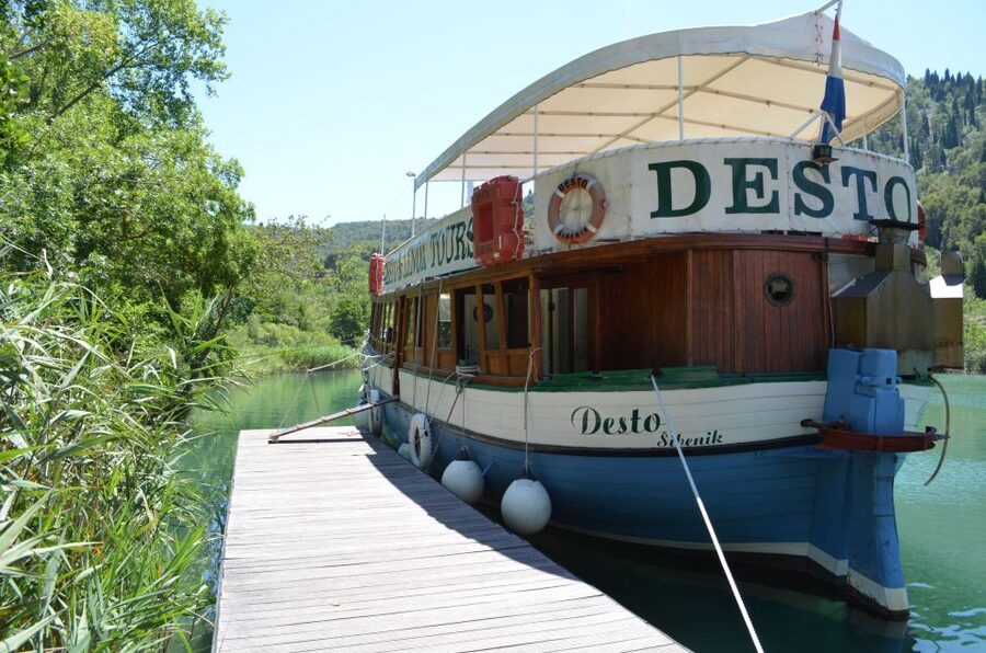 Vodice: Krka Waterfalls National Park Boat Tour - St Anthony Channel and the view of Šibenik