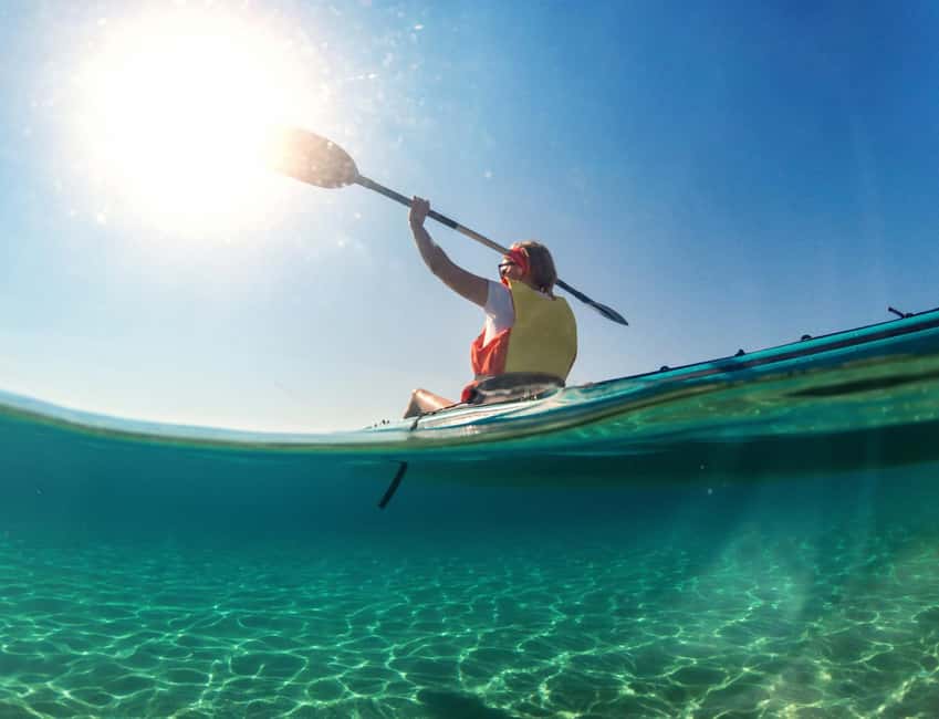 Water activity, kayak tours with a guide, cliff jumping - Meeting at Stara Baška harbor