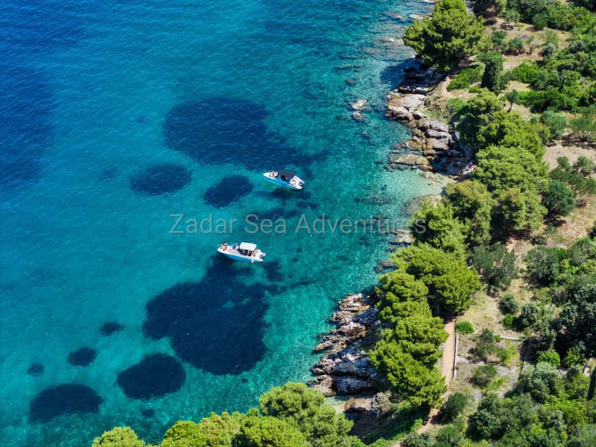 Zadar: Island Hopping Speedboat Adventure with Aperol Spritz - Stop one: an hour in a clear-water cove