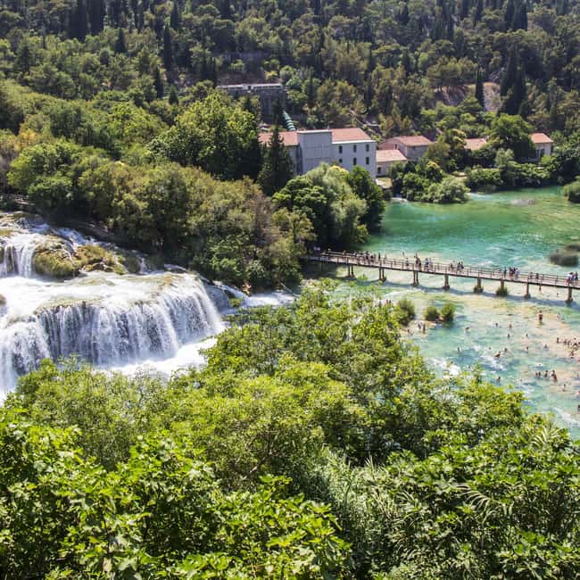 Zadar: Krka falls, olive mill, lunch, oil & wine tasting - Skradinski Buk is the natural centerpiece